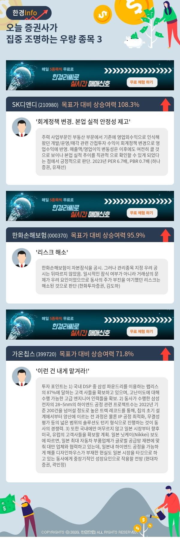 오늘 증권사가 집중 조명하는 우량 종목 3