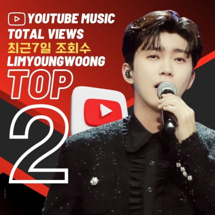 임영웅, 유튜브 최근 7일 조회수 TOP2