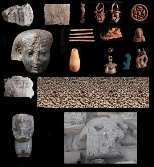 이집트 아비도스 람세스 2세 신전에서 발굴된 유물들. /사진=연합뉴스 