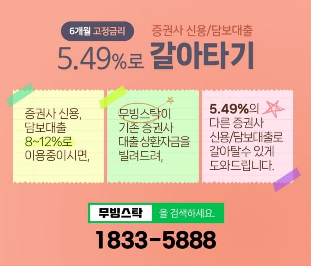 무빙스탁에서는 DSR 무관 5.49%로 신용 이용 가능합니다