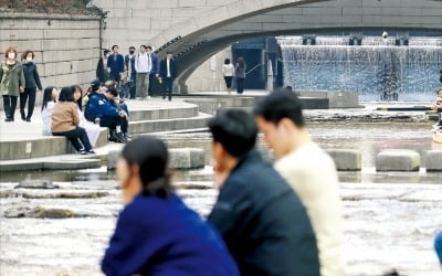 [포토] 잠시 쉬어가는 봄…12일 비온 뒤 꽃샘추위