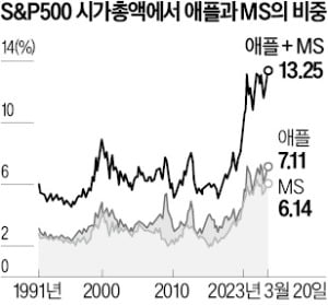 애플·MS 시대…S&P500 비중 13% 돌파