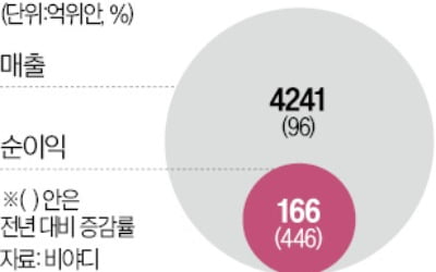 비야디, 작년 순이익 5배 늘었다