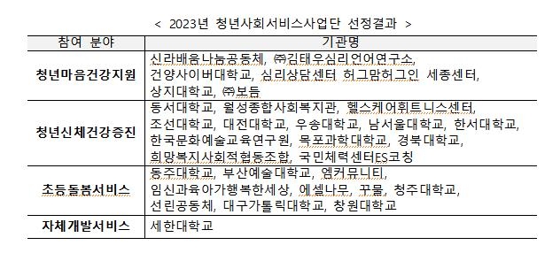 올해 청년사회서비스사업단 30개 선정…초등돌봄 서비스 신설