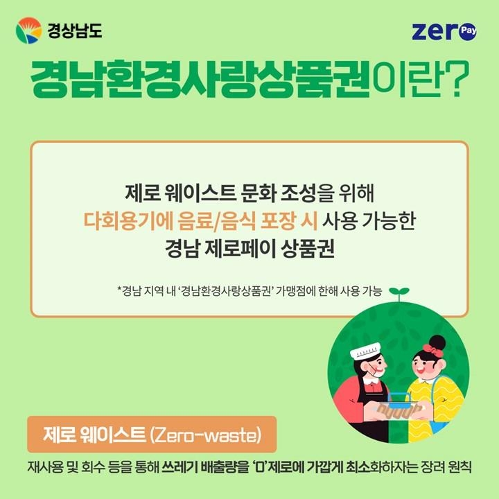 '친환경 가치소비'…올해 경남환경사랑상품권 12억3천만원 발행