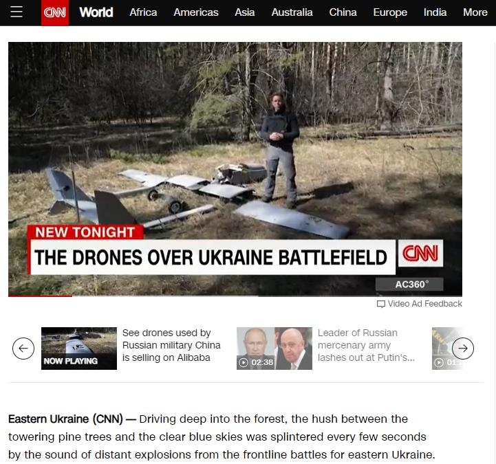 CNN "무기로 개조된 중국산 드론, 우크라 공격에 활용 확인"