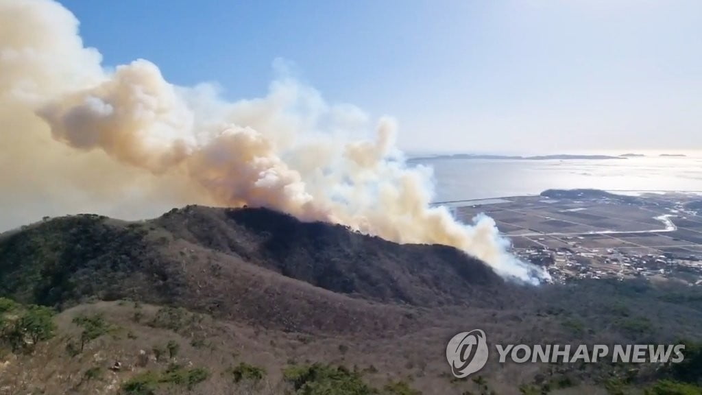 축구장 30개 면적 '잿더미'…마니산 산불 30시간만에 완진