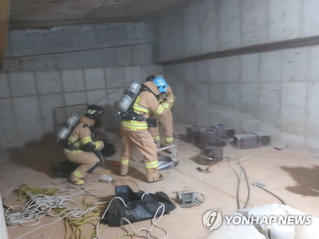 삼척 아파트 건설 현장서 작업 인부 4명 병원 이송