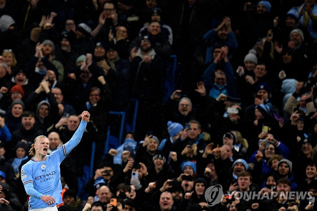 '괴물' 홀란 5골 폭발…맨시티, UCL서 라이프치히에 7-0 대승