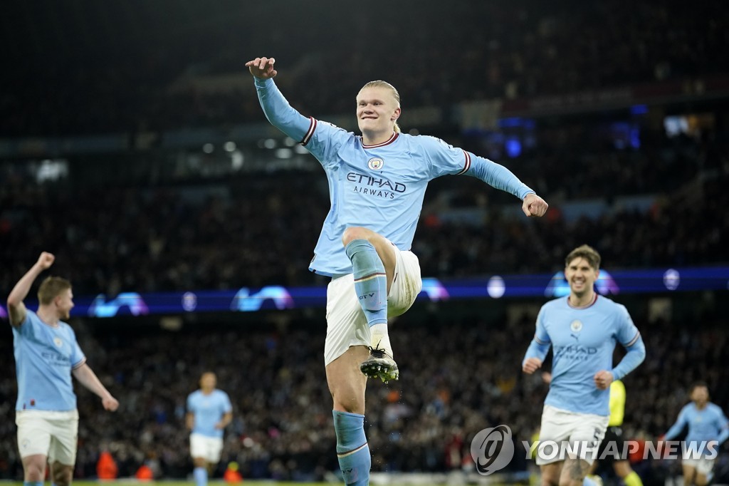 '괴물' 홀란 5골 폭발…맨시티, UCL서 라이프치히에 7-0 대승