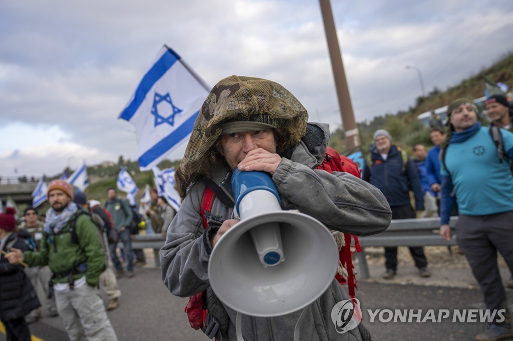 '사법정비' 저항 이스라엘 예비군 "입법강행시 수천명 복무거부"