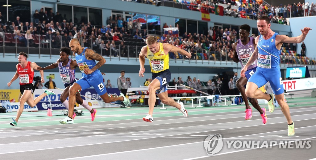 세차렐리, 제이컵스 꺾고 유럽 실내육상 남자 60ｍ 우승…6초48