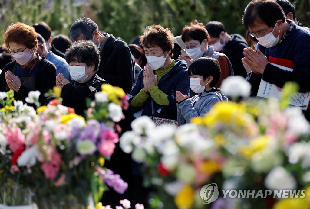 日 동일본대지진 12주년 추도식…기시다 "재생·부흥에 전력"