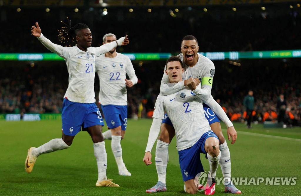 '파바르 결승골' 프랑스, 아일랜드에 1-0 신승…유로 예선 2연승