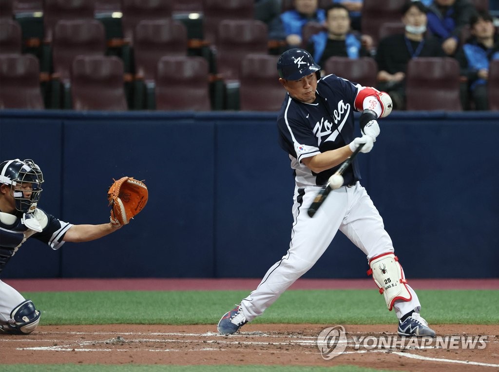 [WBC 캠프] 이강철호, 물오른 백업 방망이…박건우 SSG전 4타점 펄펄