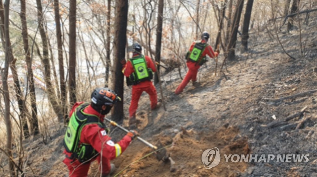 강화 마니산 산불 17시간만에 주불 진화…22만㎡ 피해