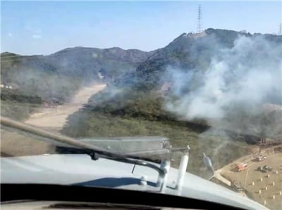 광주 광산구 야산 화재…1시간여만에 주불 진화(종합)