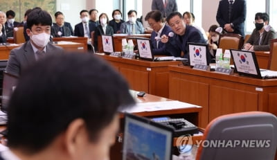 문체위 여야 '태극기 피켓'…"반헌법적 통치 vs 국익위한 결단"