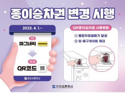 부산도시철도 QR코드 승차권 도입…하반기에 모바일도 가능