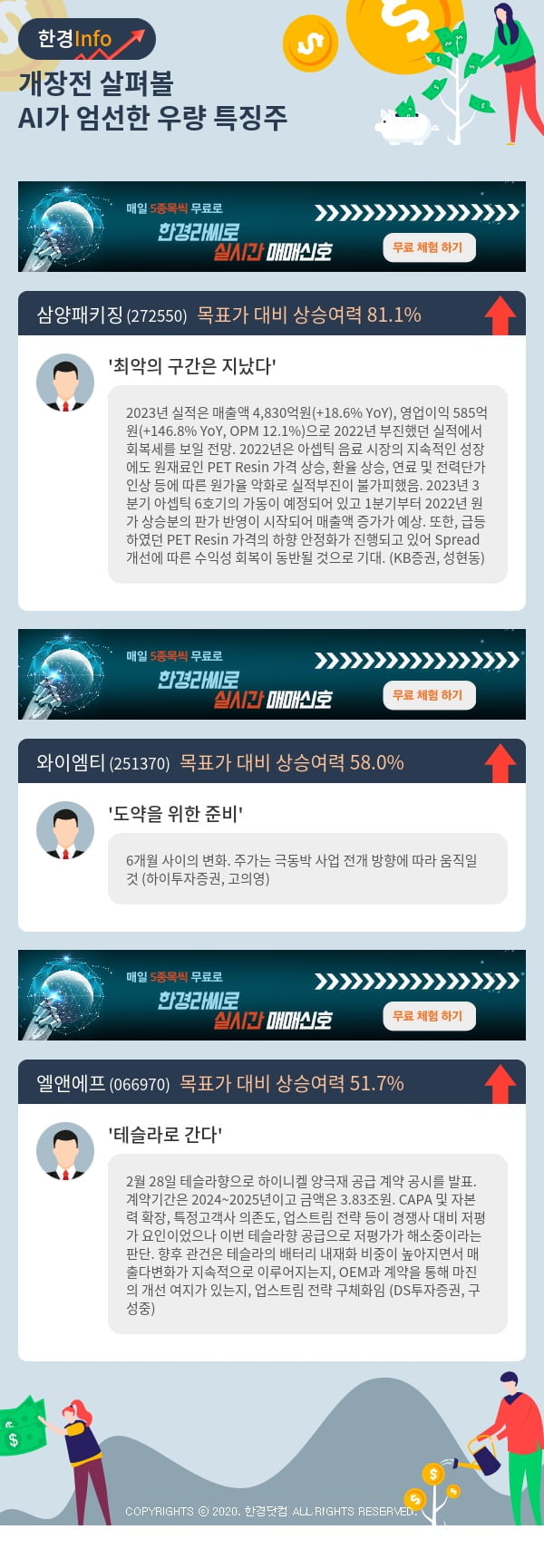 개장전 살펴볼 AI가 엄선한 우량 특징주