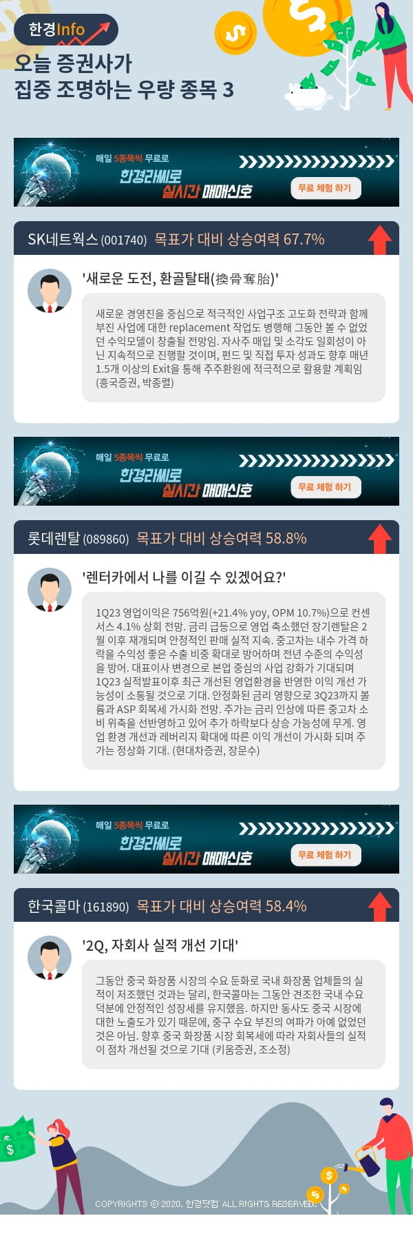 오늘 증권사가 집중 조명하는 우량 종목 3