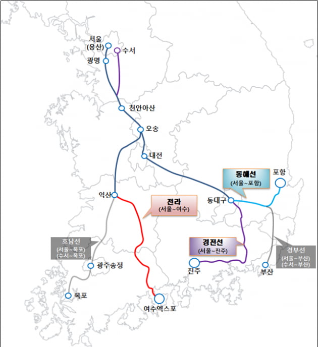 정부, 9월부터 창원·여수·포항으로 SRT 노선 확대