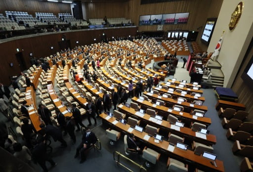 국회의원 전원이 참석해 선거제 개편 토론을 벌이는 전원위원회가 10일부터 13일까지 열린다. 사진은 전원위원회가 열릴 국회 본회의장 모습. 연합뉴스