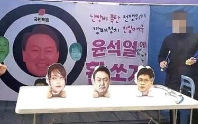 '尹 부부 과녁에 활쏘기' 시민단체, 경찰 불송치 결정