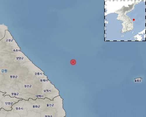강원 동해시 북동쪽 60km 해역에서 규모 2.7 지진이 발생했다. /사진=기상청