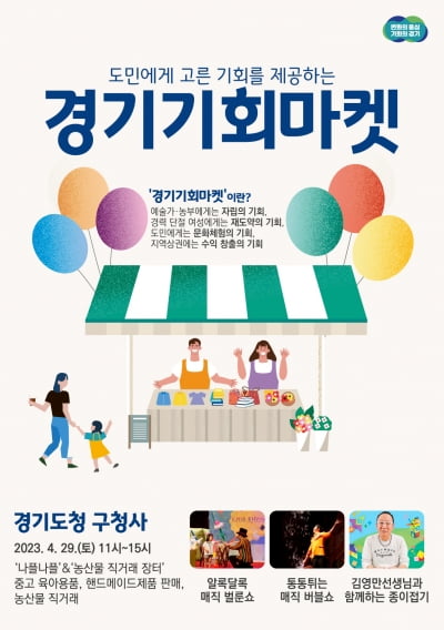 경기도, 오는 29일 경기도청 옛청사에서 '두 번째 경기기회마켓' 연다