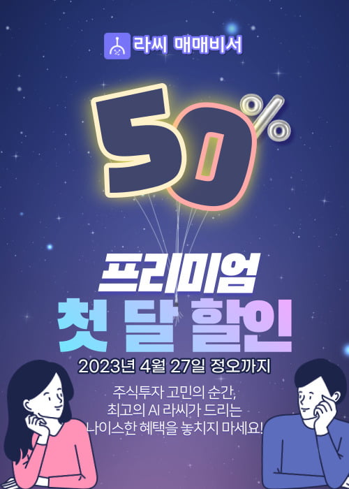 라씨 매매비서, ‘첫 달 50% 할인’ 이벤트 27일 정오까지 진행