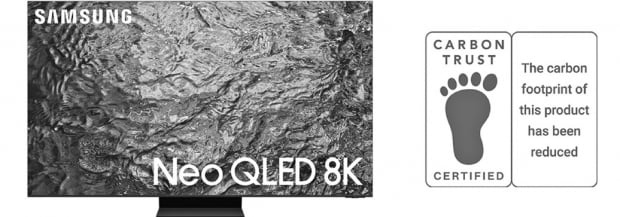 英 탄소저감 인증 받은 삼성 QLED TV   삼성전자는 ‘2023년형 네오(Neo) QLED TV’ 신제품 6개 모델이 영국 카본트러스트로부터 ‘탄소 발자국-탄소저감 인증’을 받았다고 16일 발표했다.   삼성전자 제공 