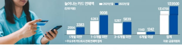 신용카드 연체액 2兆 육박…9년 만에 최대