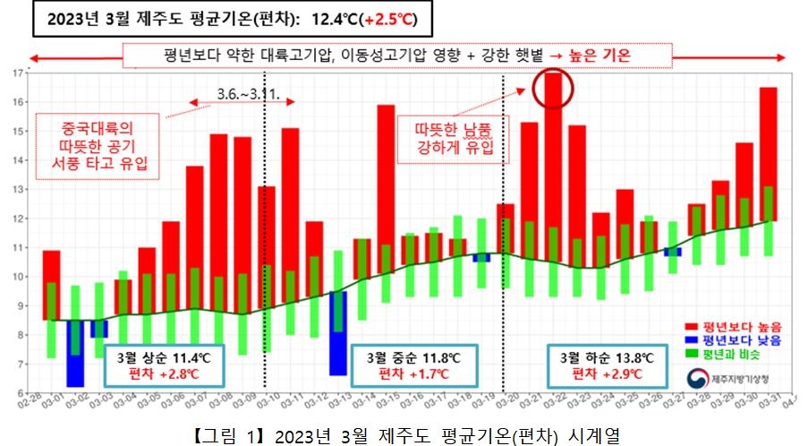 역대 두 번째로 따뜻했던 제주의 3월…벚꽃도 일찍 펴