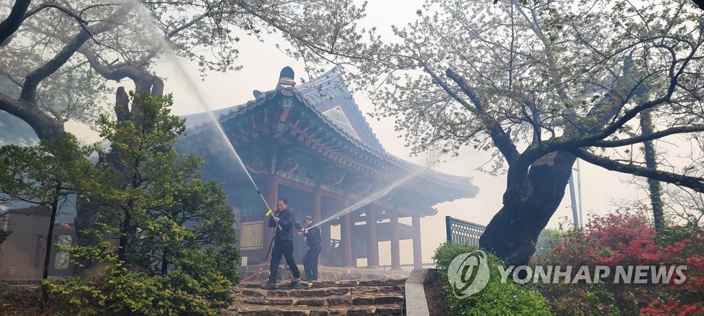 [강릉산불] "보물 경포대 지켜라" 거센 화마와 사투 벌인 공무원들