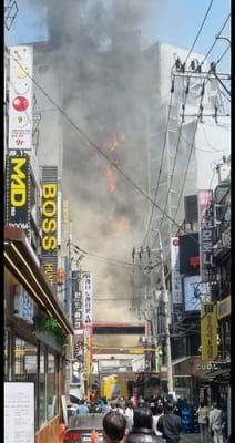 인천 롯데시네마 입점 상가건물서 큰불…대응 1단계(종합)