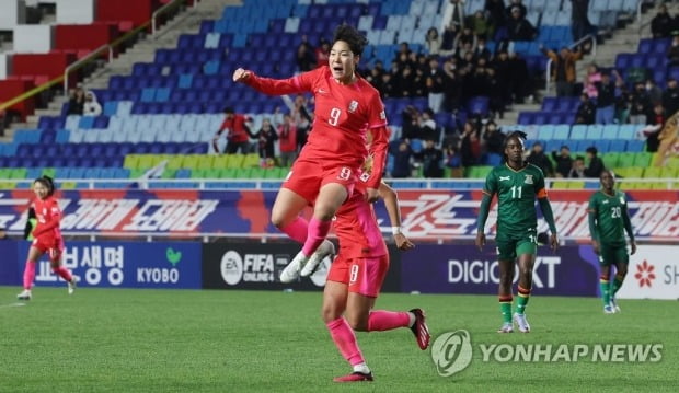 이금민 생일축포·조소현 멀티골…벨호, 잠비아에 5-2 대승