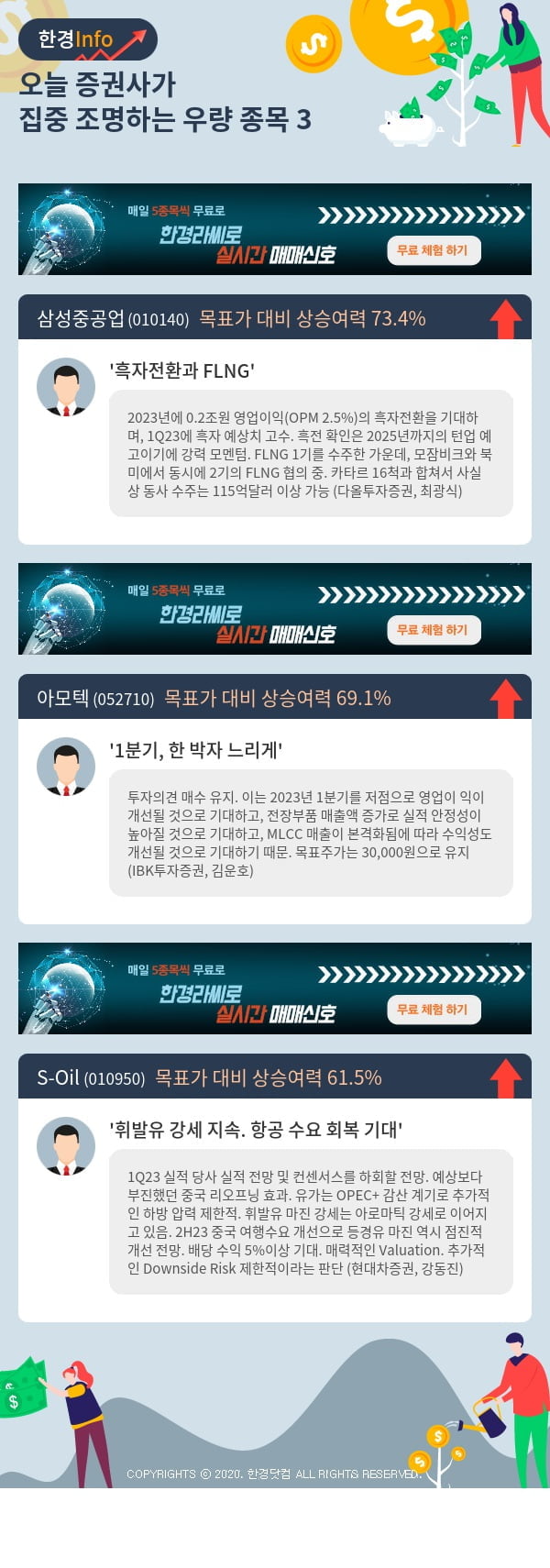 오늘 증권사가 집중 조명하는 우량 종목 3