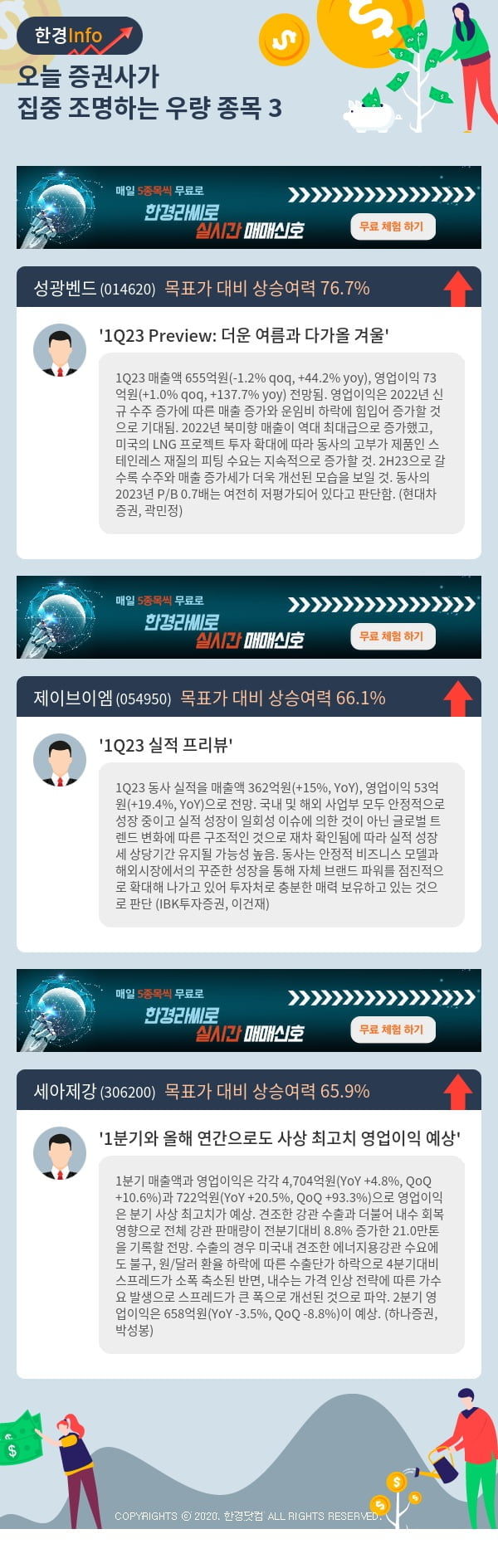 오늘 증권사가 집중 조명하는 우량 종목 3