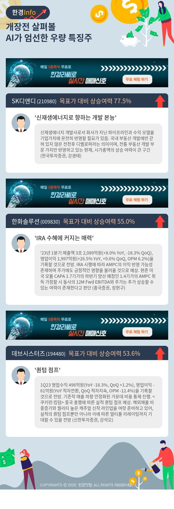 개장전 살펴볼 AI가 엄선한 우량 특징주