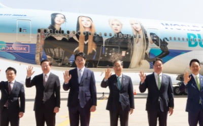 '블핑' 항공기가 떴다…전세계 누비며 부산엑스포 유치 응원 