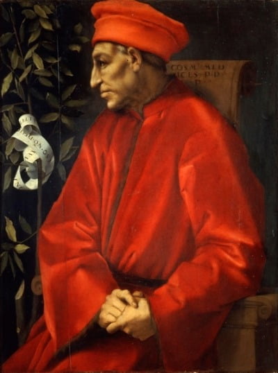 화가 자코포 폰토르모가 그린 코시모 데 메디치 초상화. 우피치미술관 소장.