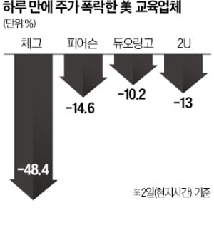 "챗GPT에 학생들 뺏겼다"…美 온라인교육株 '반토막'