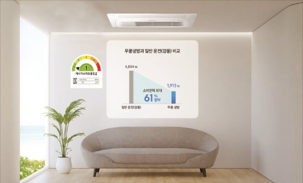 냉방 성능 탁월한 '무풍 시스템에어컨'…가정용 전모델 에너지효율 1등급