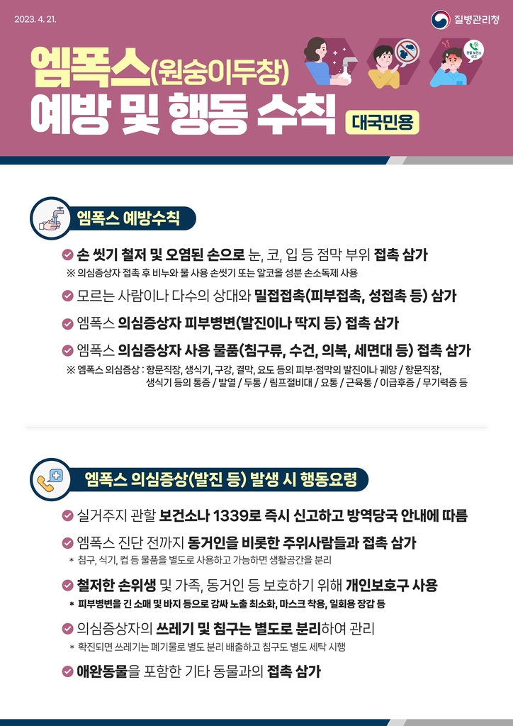 원주시, 엠폭스 의심 증상 시 신고 당부…"환자 발생은 없어"