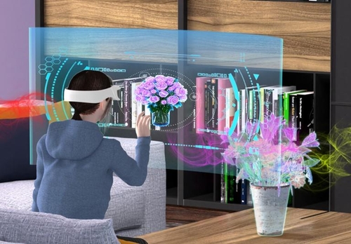 [사이테크+] '가상현실에서 꽃향기 맡는다'…웨어러블 VR 냄새 발생기 개발