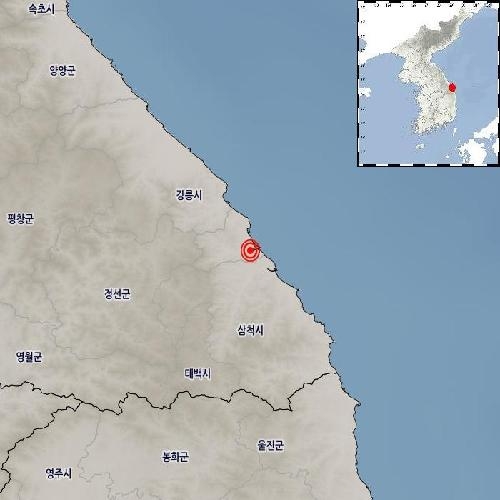 기상청 "강원 동해 남쪽서 규모 2.5 지진…피해 없을 듯"