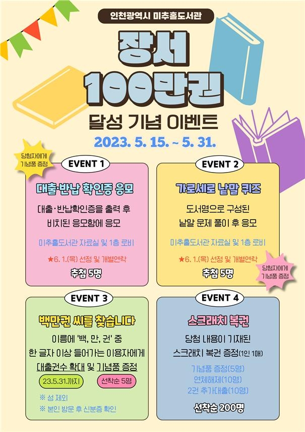 [인천소식] 미추홀도서관 장서 100만권 돌파