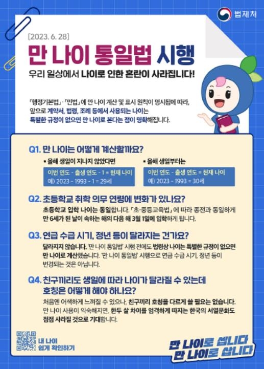 만 나이 계산법?…생일 지났으면 '현재연도에서 태어난 해 빼기'