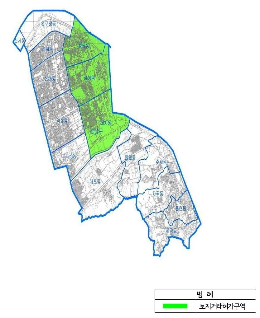 서울 강남구, 대치·삼성·청담 토지거래허가구역 해제 요구